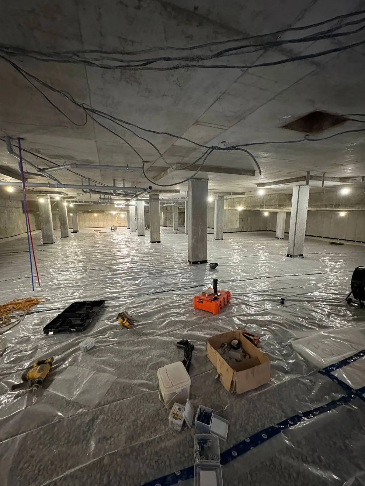 Stationnement souterrain — préparation avant travaux