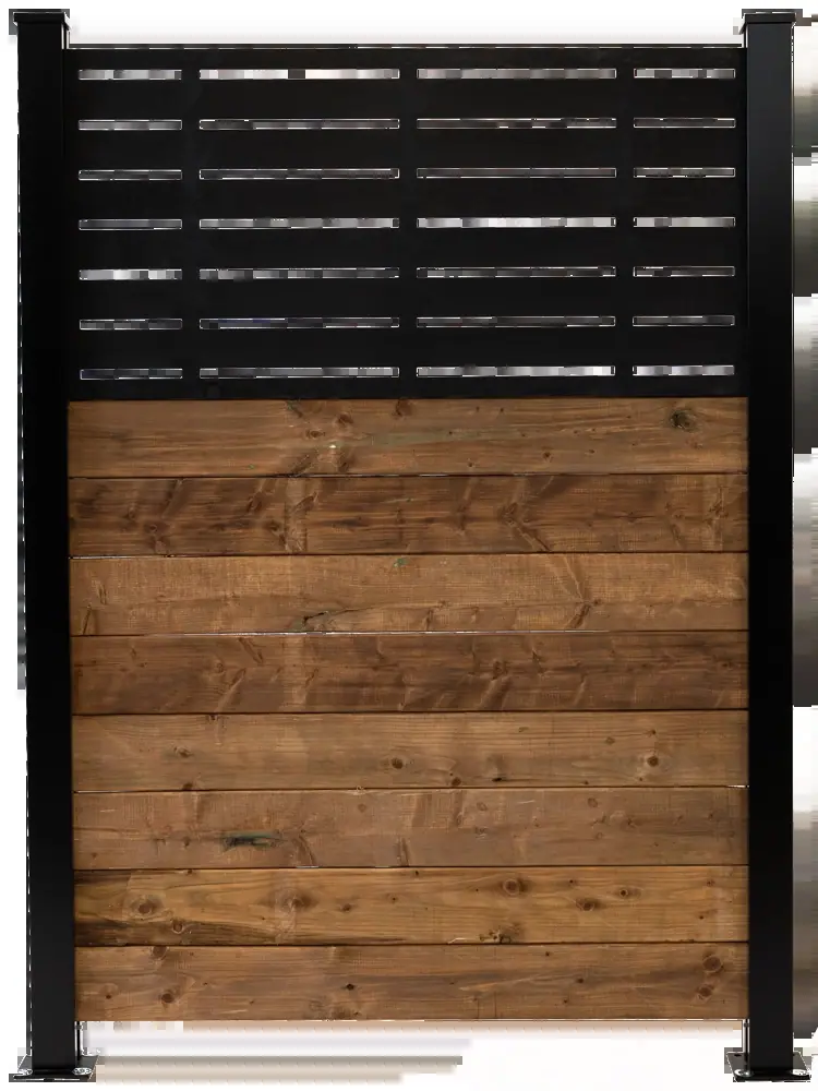 Mur d'intimité moderne en bois et aluminium